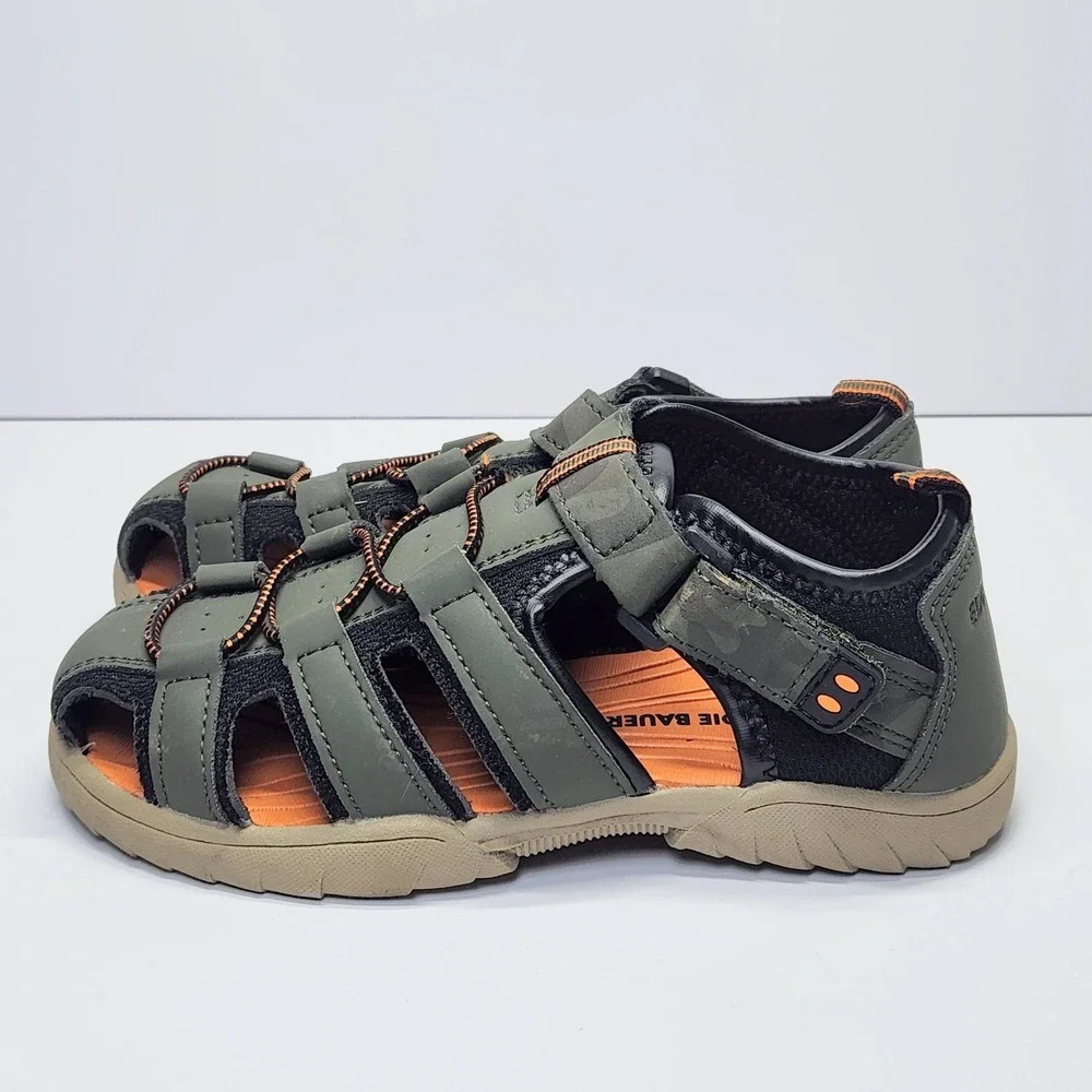 Eddie Bauer Edmund Sandals Kids Size 12 Green Closed Toe Fisherman Water Hiking